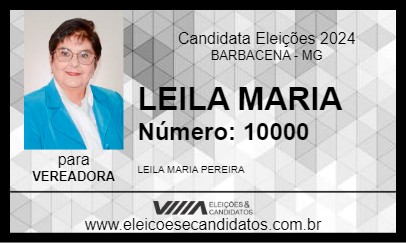 Candidato LEILA MARIA 2024 - BARBACENA - Eleições