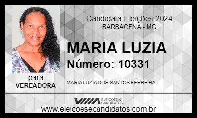 Candidato MARIA LUZIA 2024 - BARBACENA - Eleições