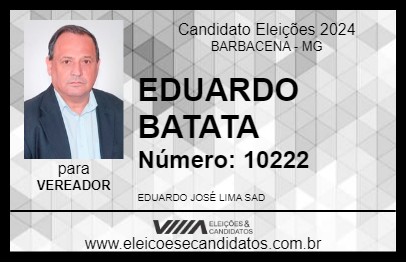 Candidato EDUARDO BATATA 2024 - BARBACENA - Eleições