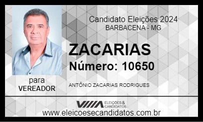 Candidato ZACARIAS 2024 - BARBACENA - Eleições