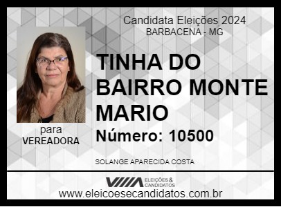 Candidato TINHA DO BAIRRO MONTE MARIO 2024 - BARBACENA - Eleições