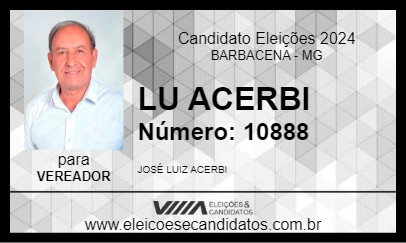 Candidato LU ACERBI 2024 - BARBACENA - Eleições