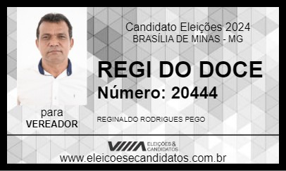 Candidato REGI DO DOCE 2024 - BRASÍLIA DE MINAS - Eleições