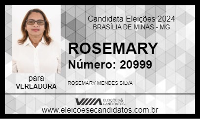 Candidato ROSEMARY 2024 - BRASÍLIA DE MINAS - Eleições