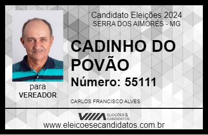 Candidato CADINHO DO POVÃO 2024 - SERRA DOS AIMORÉS - Eleições