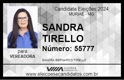 Candidato SANDRA TIRELLO 2024 - MURIAÉ - Eleições