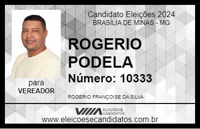 Candidato ROGERIO PODELA 2024 - BRASÍLIA DE MINAS - Eleições