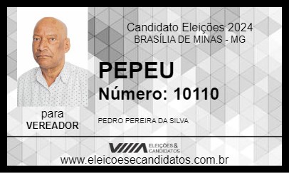 Candidato PEPEU 2024 - BRASÍLIA DE MINAS - Eleições