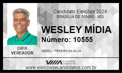 Candidato WESLEY MÍDIA 2024 - BRASÍLIA DE MINAS - Eleições