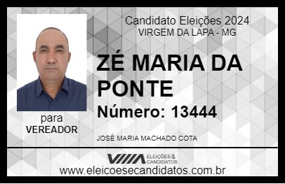 Candidato ZÉ MARIA DA PONTE 2024 - VIRGEM DA LAPA - Eleições