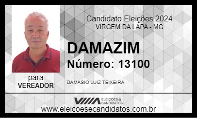 Candidato DAMAZIM 2024 - VIRGEM DA LAPA - Eleições