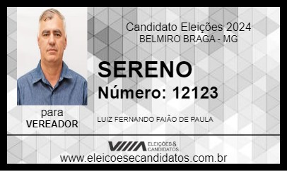 Candidato SERENO 2024 - BELMIRO BRAGA - Eleições