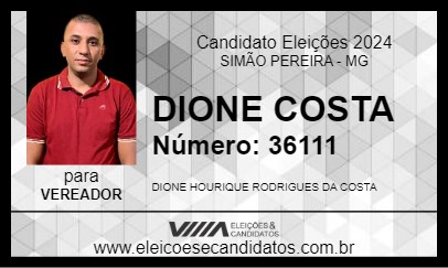 Candidato DIONE COSTA 2024 - SIMÃO PEREIRA - Eleições