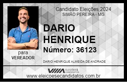 Candidato DARIO HENRIQUE 2024 - SIMÃO PEREIRA - Eleições