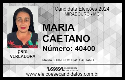 Candidato MARIA CAETANO 2024 - MIRADOURO - Eleições