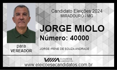 Candidato JORGE MIOLO 2024 - MIRADOURO - Eleições