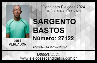 Candidato SARGENTO BASTOS 2024 - TRÊS CORAÇÕES - Eleições