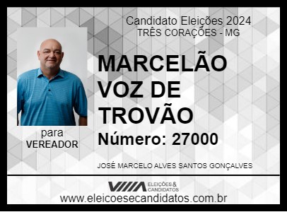 Candidato MARCELÃO VOZ DE TROVÃO 2024 - TRÊS CORAÇÕES - Eleições