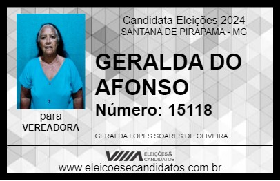 Candidato GERALDA DO AFONSO 2024 - SANTANA DE PIRAPAMA - Eleições