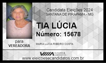 Candidato TIA LÚCIA 2024 - SANTANA DE PIRAPAMA - Eleições