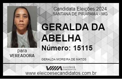 Candidato GERALDA DA ABELHA 2024 - SANTANA DE PIRAPAMA - Eleições