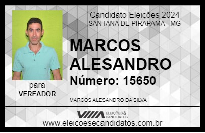 Candidato MARCOS ALESANDRO 2024 - SANTANA DE PIRAPAMA - Eleições