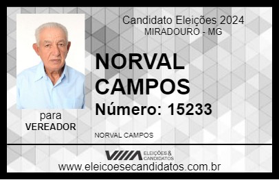 Candidato NORVAL CAMPOS 2024 - MIRADOURO - Eleições