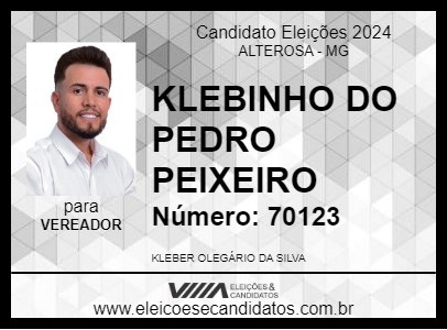 Candidato KLEBINHO DO PEDRO PEIXEIRO 2024 - ALTEROSA - Eleições