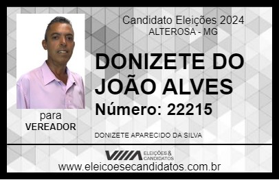 Candidato DONIZETE DO JOÃO ALVES 2024 - ALTEROSA - Eleições