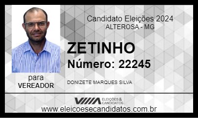 Candidato ZETINHO 2024 - ALTEROSA - Eleições