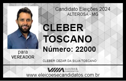 Candidato CLEBER TOSCANO 2024 - ALTEROSA - Eleições