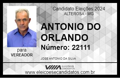 Candidato ZE ANTONIO DO ORLANDO 2024 - ALTEROSA - Eleições