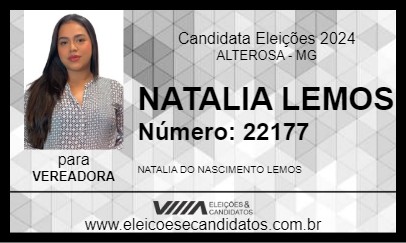 Candidato NATALIA LEMOS 2024 - ALTEROSA - Eleições