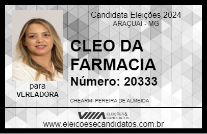 Candidato CLEO DA FARMACIA 2024 - ARAÇUAÍ - Eleições