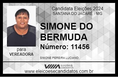 Candidato SIMONE DO BERMUDA 2024 - SANTANA DO JACARÉ - Eleições