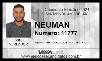 Candidato NEUMAN 2024 - SANTANA DO JACARÉ - Eleições