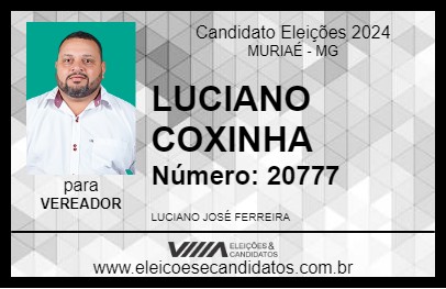 Candidato LUCIANO COXINHA 2024 - MURIAÉ - Eleições