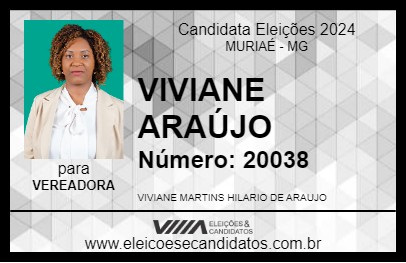 Candidato VIVIANE ARAÚJO 2024 - MURIAÉ - Eleições