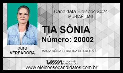 Candidato TIA SÔNIA 2024 - MURIAÉ - Eleições