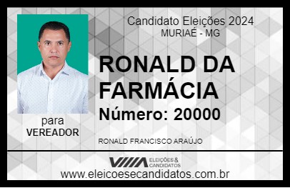 Candidato RONALD DA FARMÁCIA 2024 - MURIAÉ - Eleições