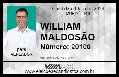 Candidato WILLIAM MALDOSÃO 2024 - MURIAÉ - Eleições