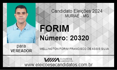 Candidato FORIM 2024 - MURIAÉ - Eleições