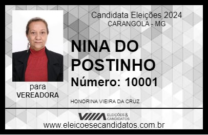 Candidato NINA DO POSTINHO 2024 - CARANGOLA - Eleições