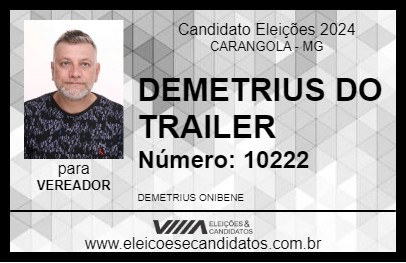 Candidato DEMETRIUS DO TRAILER 2024 - CARANGOLA - Eleições