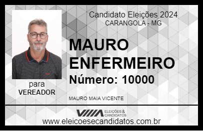 Candidato MAURO ENFERMEIRO 2024 - CARANGOLA - Eleições