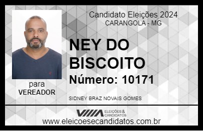 Candidato NEY DO BISCOITO 2024 - CARANGOLA - Eleições