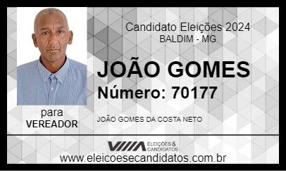 Candidato JOÃO GOMES 2024 - BALDIM - Eleições