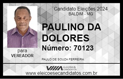 Candidato PAULINHO DA DOLORES 2024 - BALDIM - Eleições