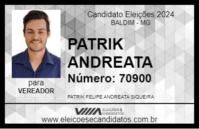 Candidato PATRIK ANDREATA 2024 - BALDIM - Eleições