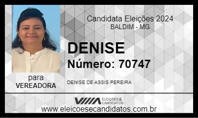 Candidato DENISE 2024 - BALDIM - Eleições